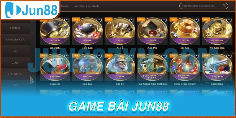 Game bài Jun88 luôn sức hấp dẫn cực lớn trên thị trường cá cược trực tuyến