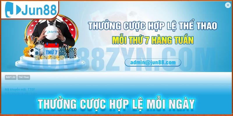 Jun88 khuyến mãi thể thao thưởng cược hợp lệ mỗi ngày